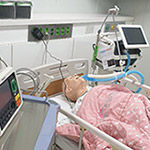 다양한 중환자의 상황구현이 가능한 고기능 성인 시뮬레이터를 이용한 intubation, ventilator적용(compliance, resistance 변화 가능) 교육